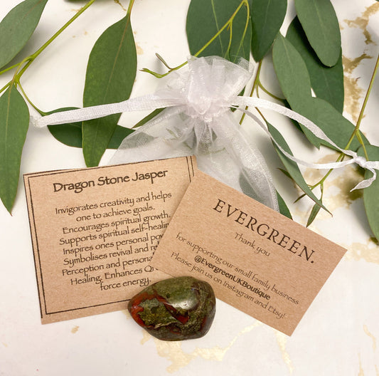 Dragon Stone Jasper Crystal Tumbled Stone - Healing, Creativity & Growth