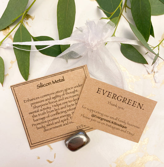 Silicon Metal Crystal Tumbled Stone - Communication, Focus & Truth