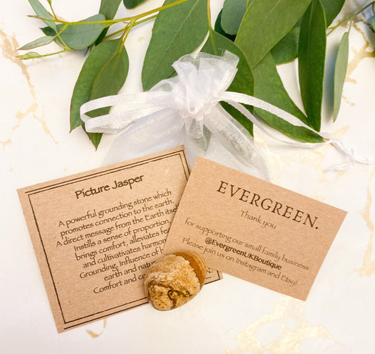 Picture Jasper Crystal Tumbled Stone - Grounding, Comfort & Connection