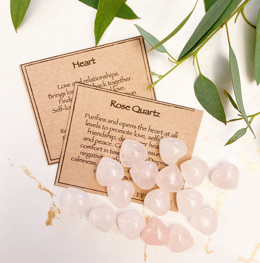 Rose Quartz Crystal Heart 15mm - Peace, Love & Healing