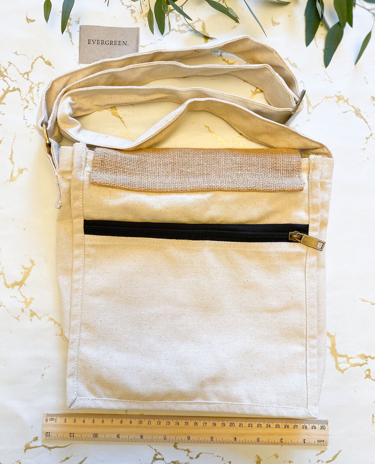 Cotton Canvas Messenger Shoulder Bag