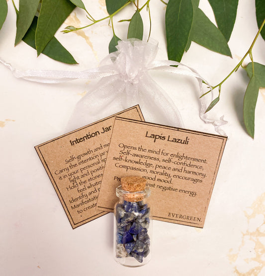 Lapis Lazuli Crystal Chips Intention Jar - Self-Confidence, Protection & Positivity