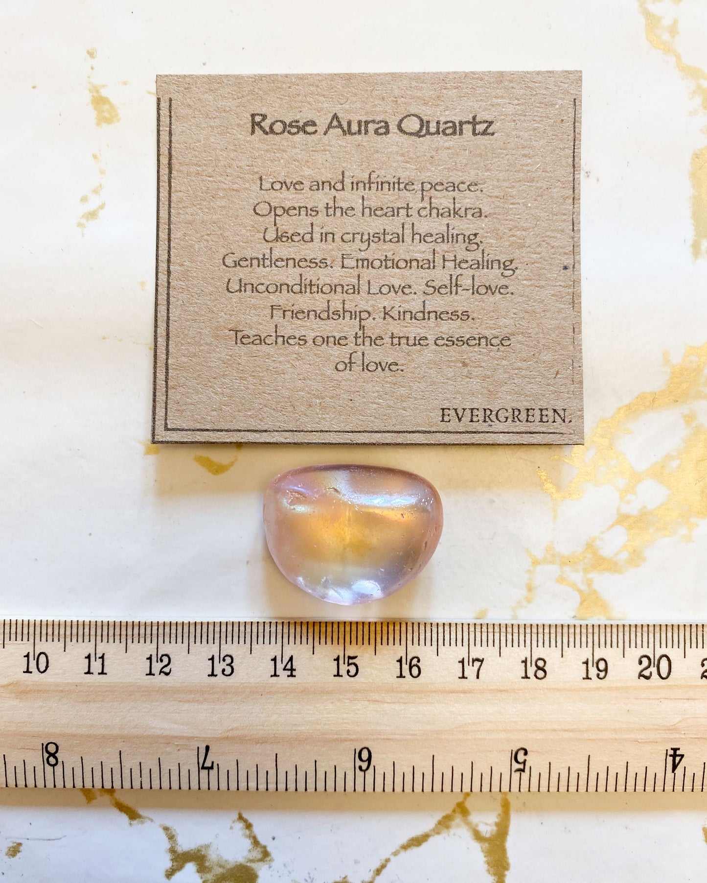 Rose Aura Quartz Crystal Tumbled Stone - Love, Peace & Healing