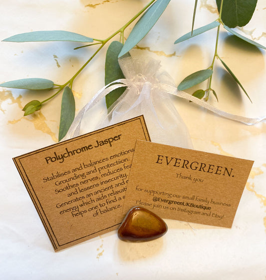 Polychrome Jasper Crystal Tumbled Stone - Protection, Grounding & Relaxation