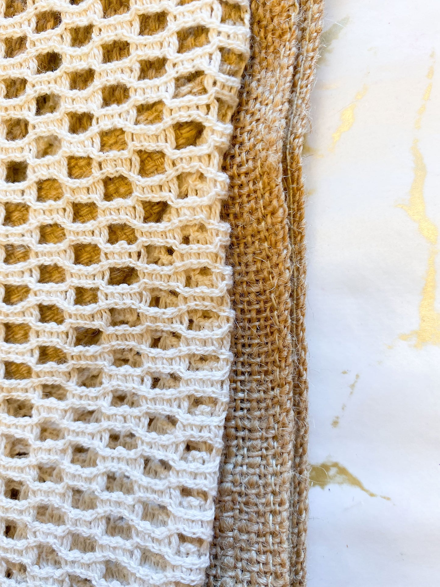 Natural Jute & Cotton Mesh Tote Bag