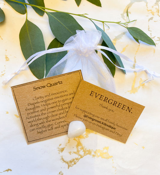 Snow Quartz Crystal Tumbled Stone - Clarity, Positivity & Connection
