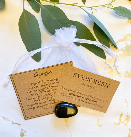 Shungite Crystal Tumbled Stone - Healing, Light & Wisdom