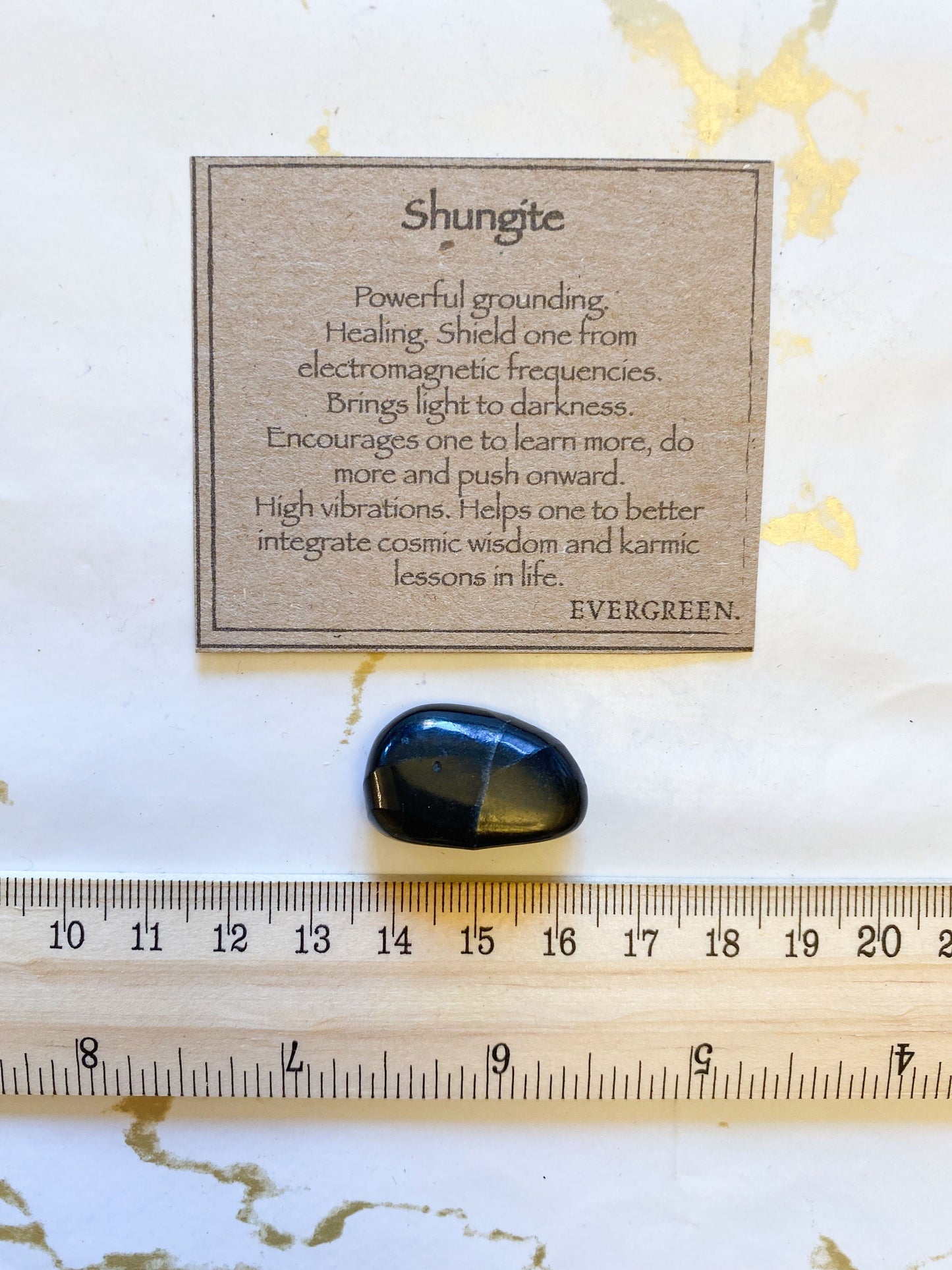 Shungite Crystal Tumbled Stone - Healing, Light & Wisdom