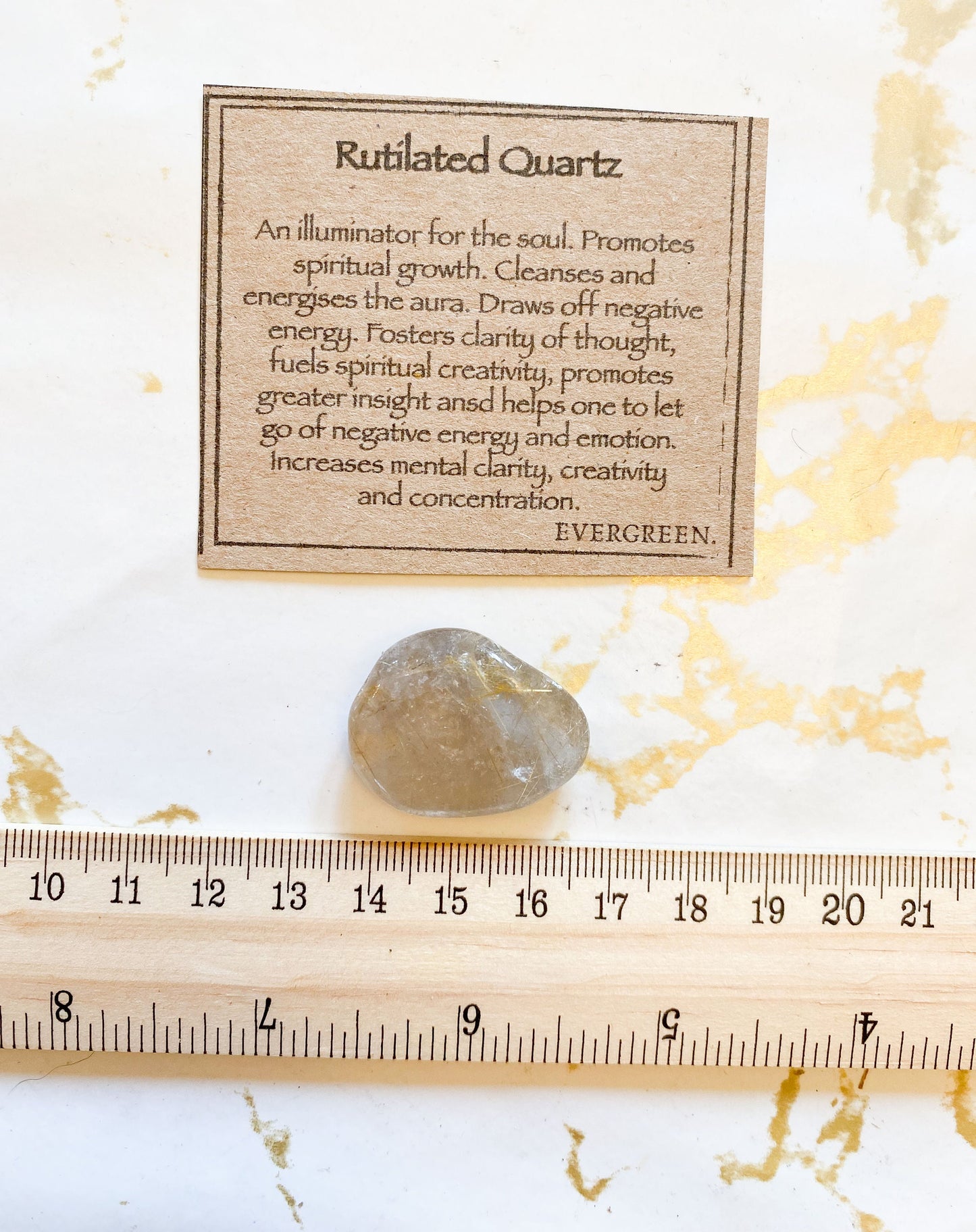 Rutilated Quartz Crystal Tumbled Stone -
