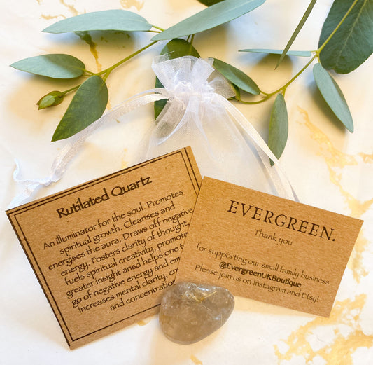 Rutilated Quartz Crystal Tumbled Stone -