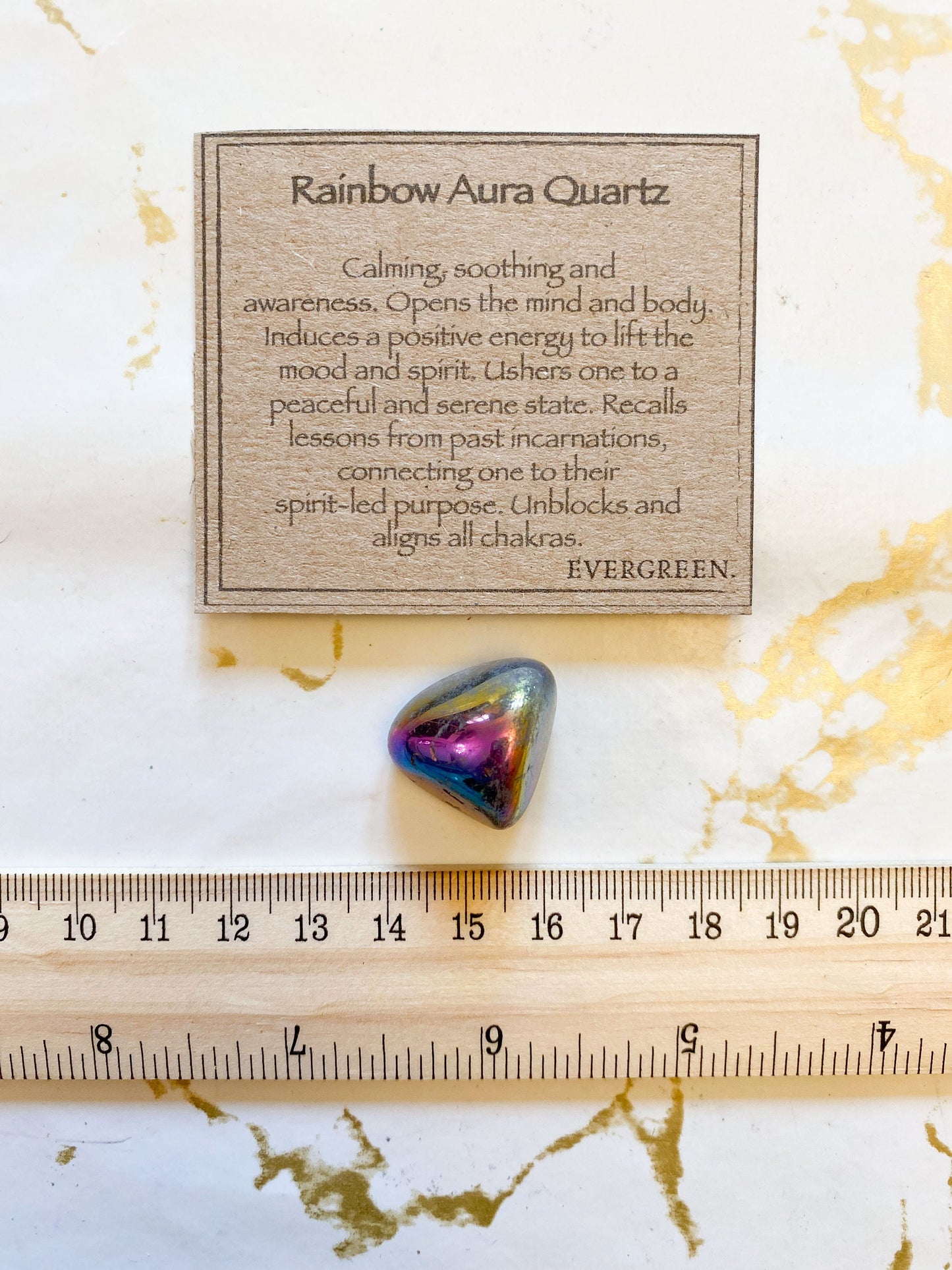 Rainbow Aura Quartz Crystal Tumbled Stone - Awareness, Energy & Alignment