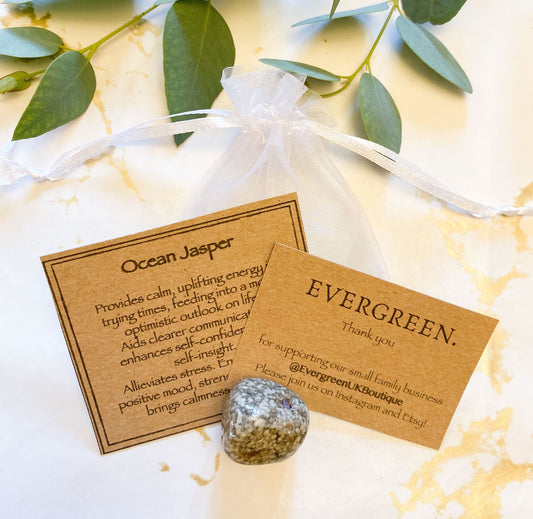 Ocean Jasper Crystal Tumbled Stone - Calm, Positivity & Self-Confidence