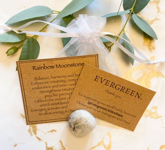 Rainbow Moonstone Crystal Tumbled Stone - Balance, Harmony & Hope