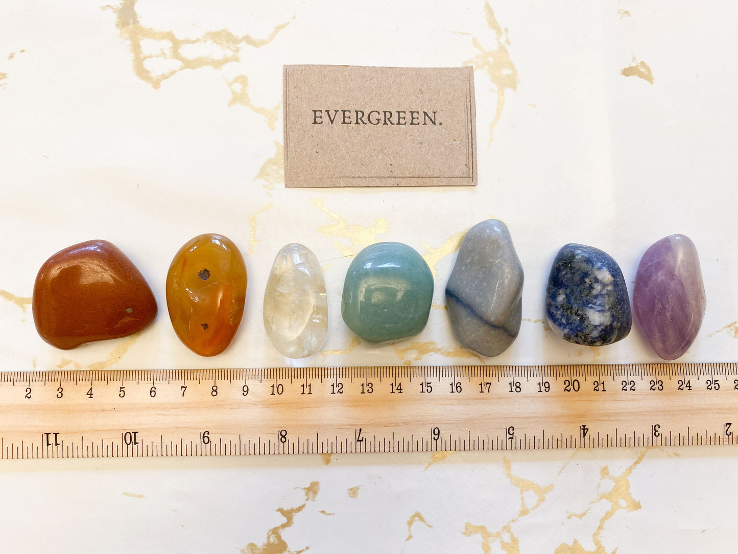 7 Chakra Crystal Tumbled Stone & Information Card Gift Set