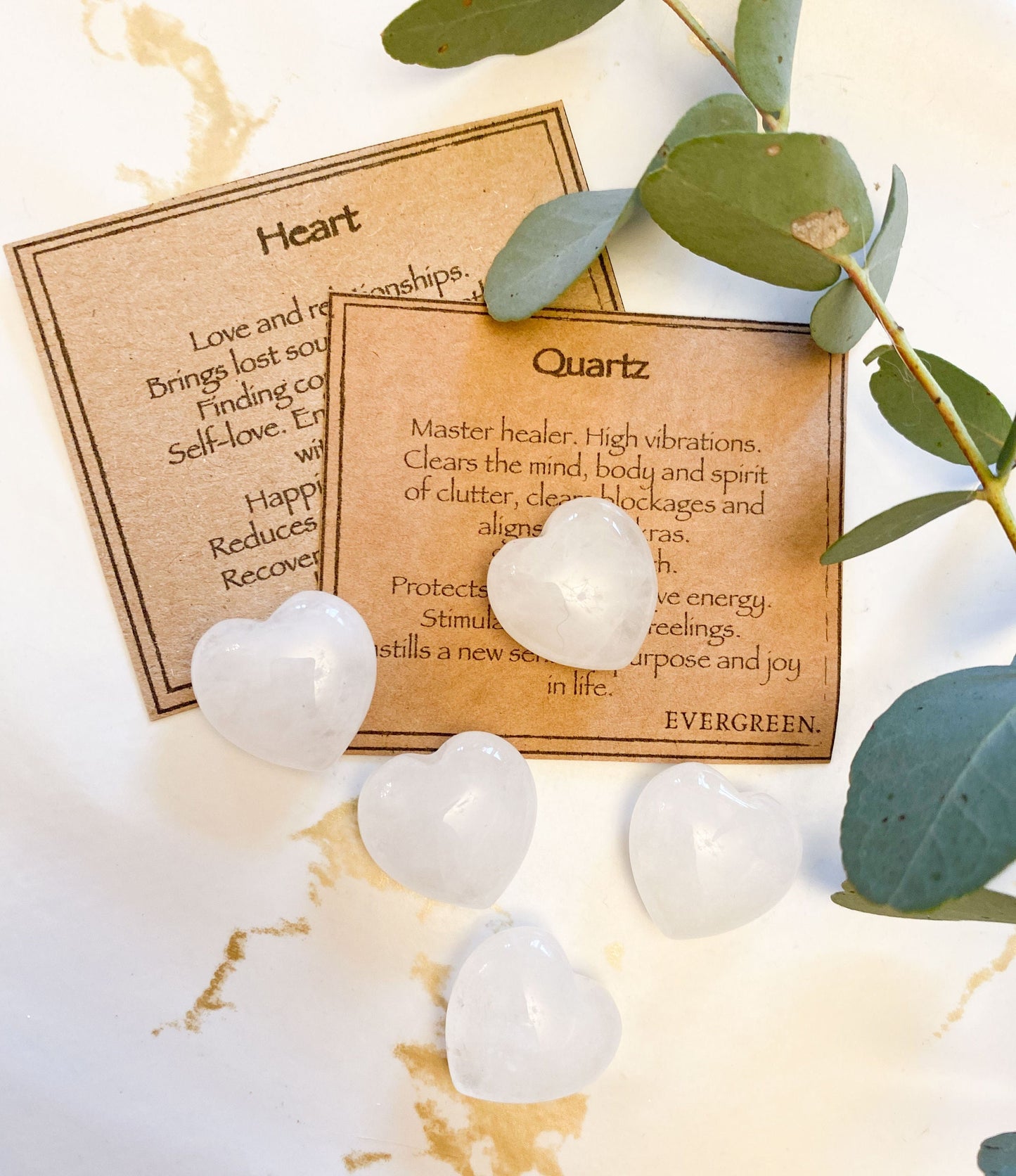 Quartz Crystal Heart 20mm - Cleansing, Growth & Revitalising
