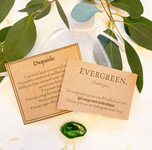 Diopside Crystal Tumbled Stone - Empowering, Healing & Enlightenment