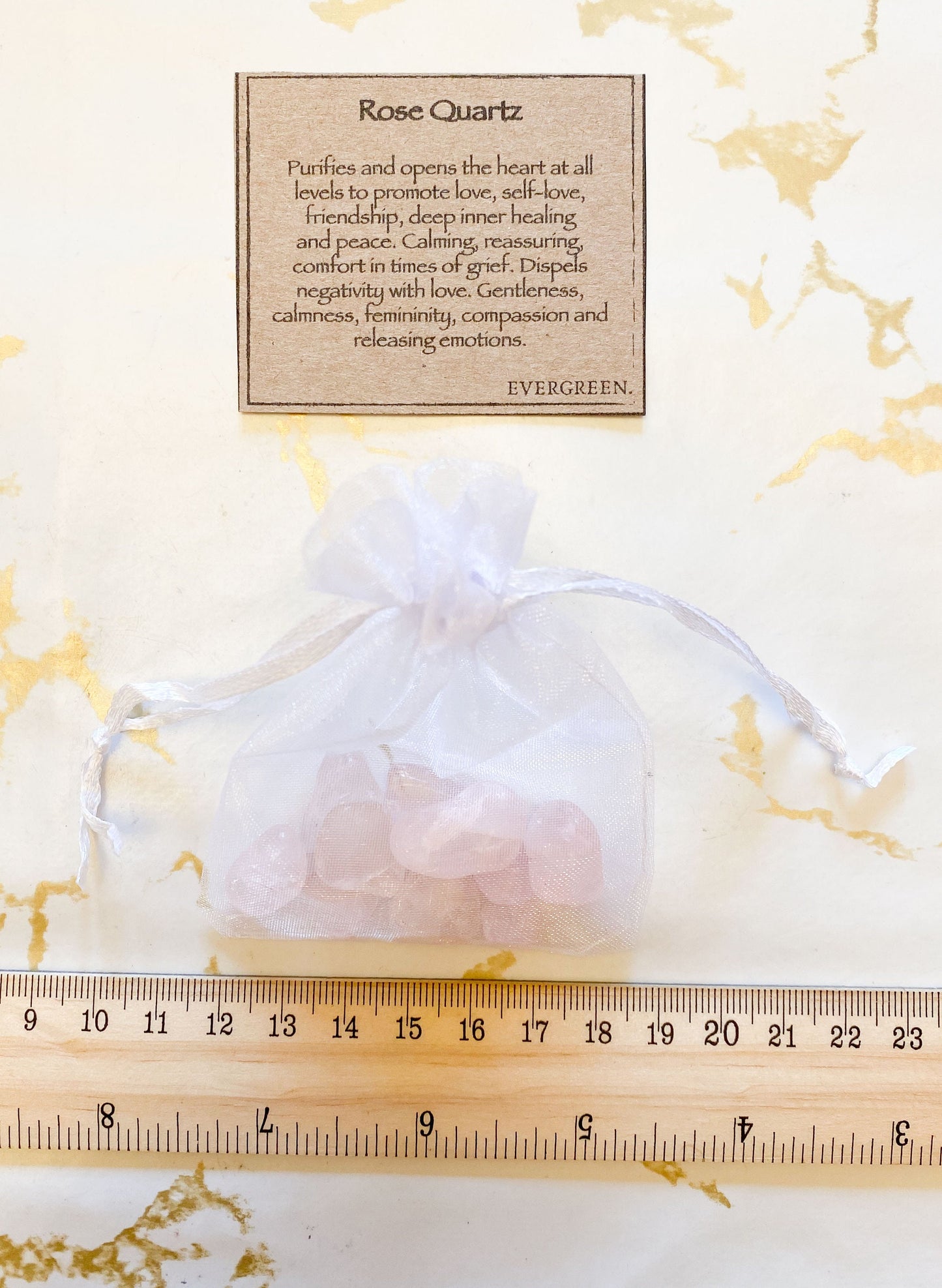 Rose Quartz Crystal Chip Gift Bag 20g - Love, Peace & Healing