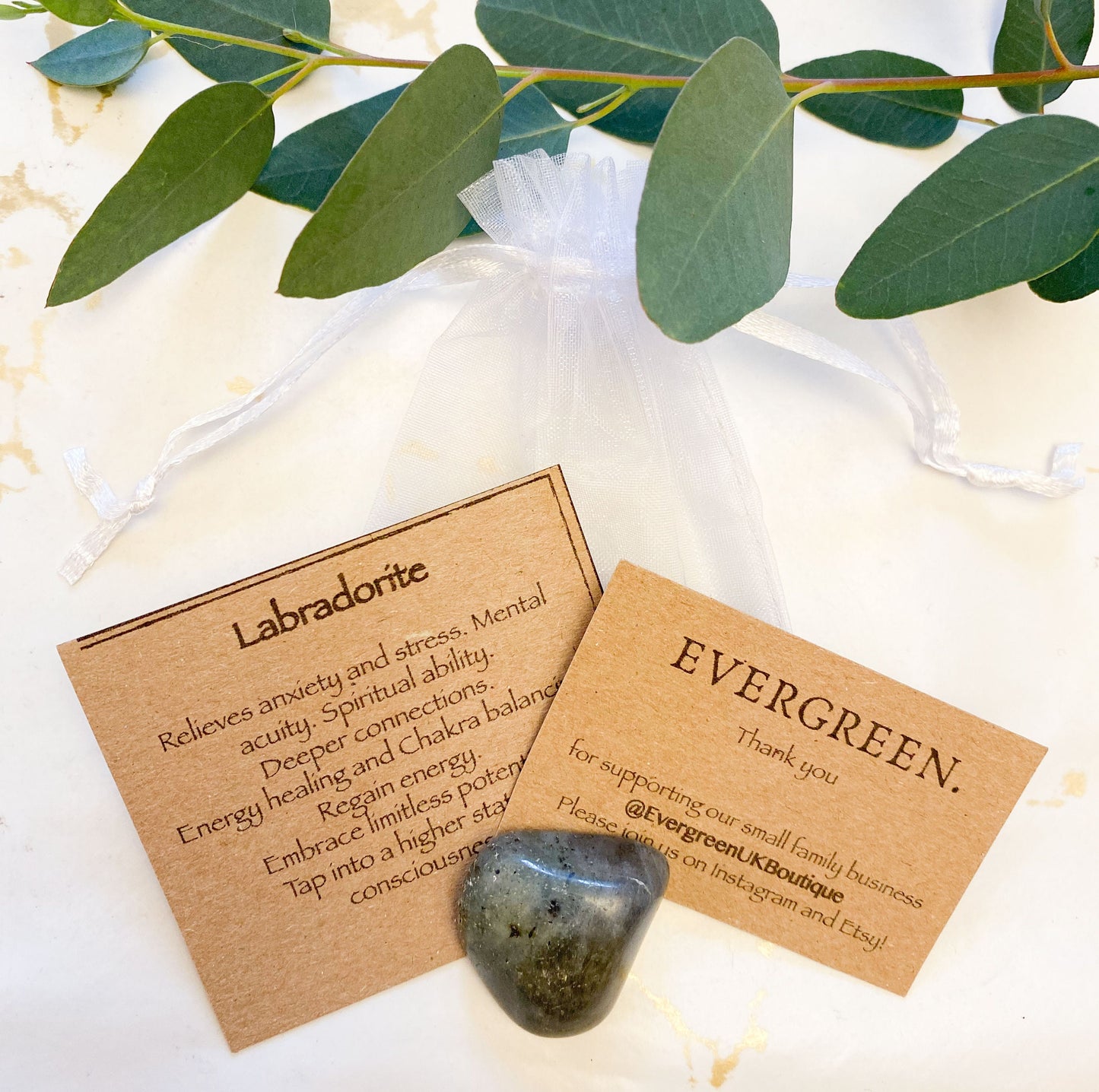 Labradorite Crystal Tumbled Stone - Relieves Anxiety & Stress