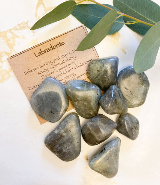 Labradorite Crystal Tumbled Stone - Relieves Anxiety & Stress