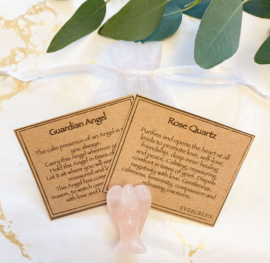 Rose Quartz Guardian Angel 35mm / 50mm - Love, Peace & Healing