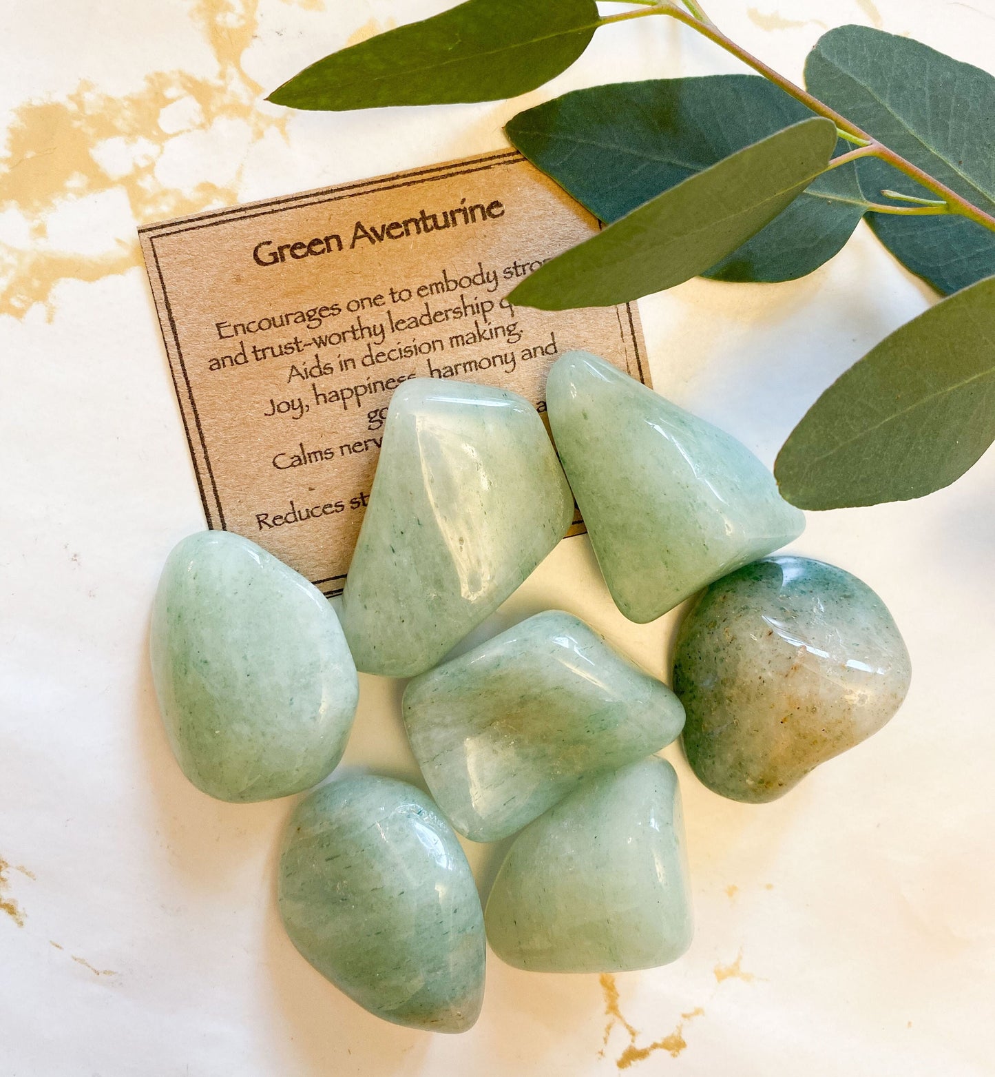 Green Aventurine Crystal Tumbled Stone - Joy, Harmony & Good Luck
