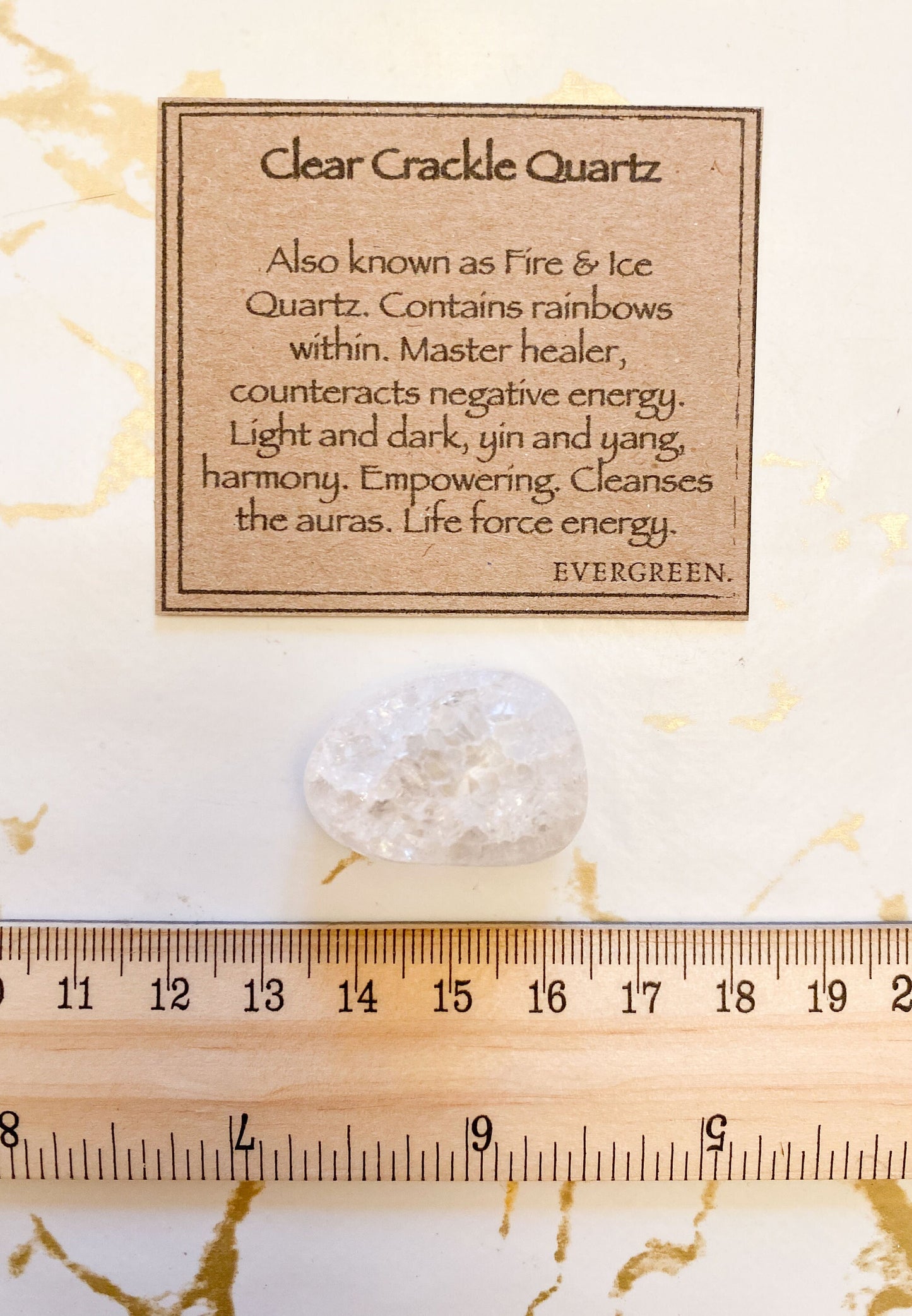 Clear Crackle Quartz Crystal Tumbled Stone - Healing, Cleansing & Empowering