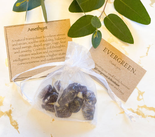 Amethyst Crystal Chip Gift Bag 20g - Balance, Wisdom & Intellect