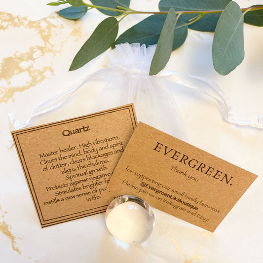 Quartz Crystal Tumbled Stone - Cleansing, Revitalising & Growth