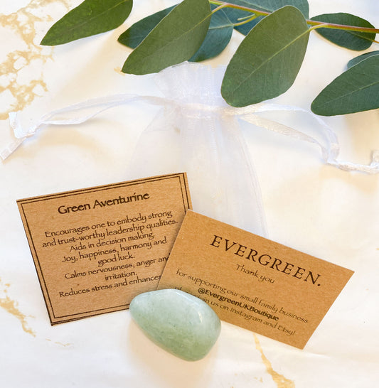 Green Aventurine Crystal Tumbled Stone - Joy, Harmony & Good Luck