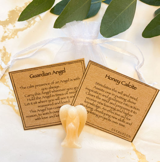 Honey Calcite Crystal Guardian Angel 35mm / 50mm - Peace, Love & Protection