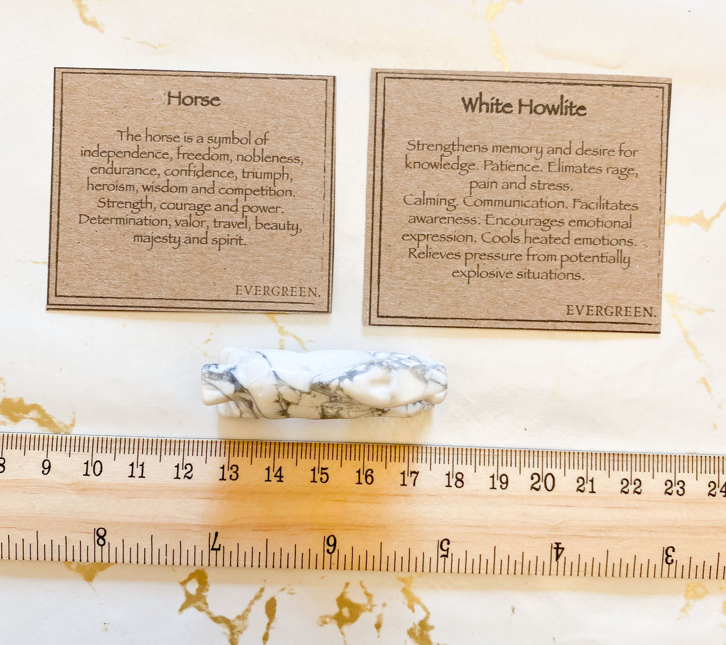 Hand Carved White Howlite Crystal Horse - Patience, Strength & Triumph