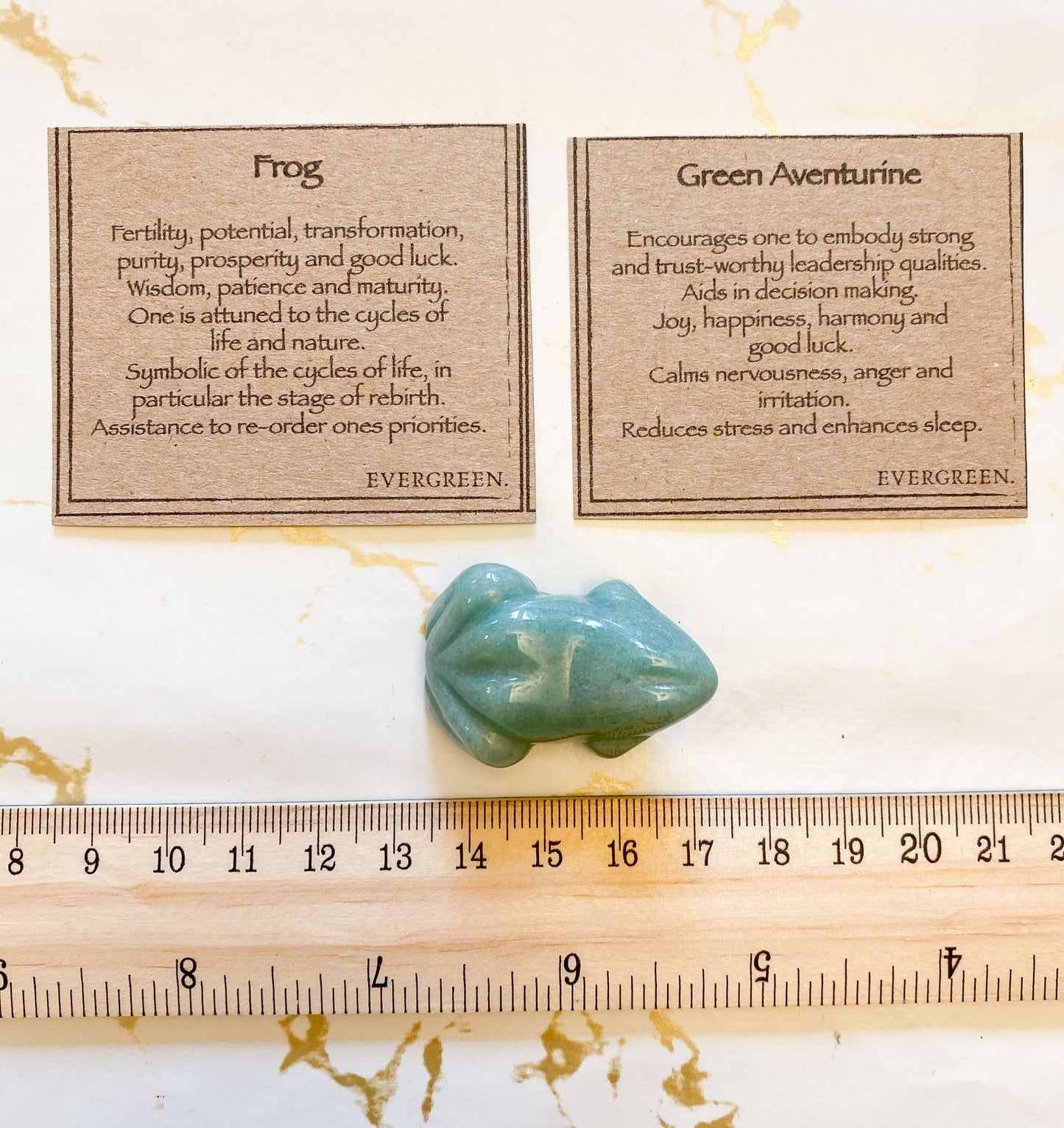 Hand Crafted Green Aventurine Crystal Frog - Happiness, Harmony & Good Luck