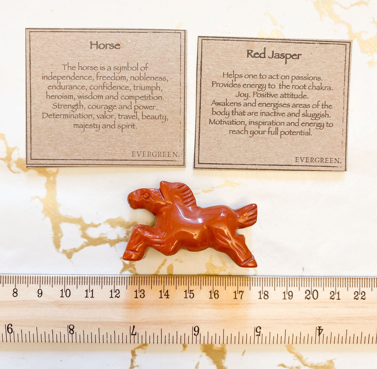 Hand Carved Red Jasper Crystal Horse - Confidence, Wisdom & Joy