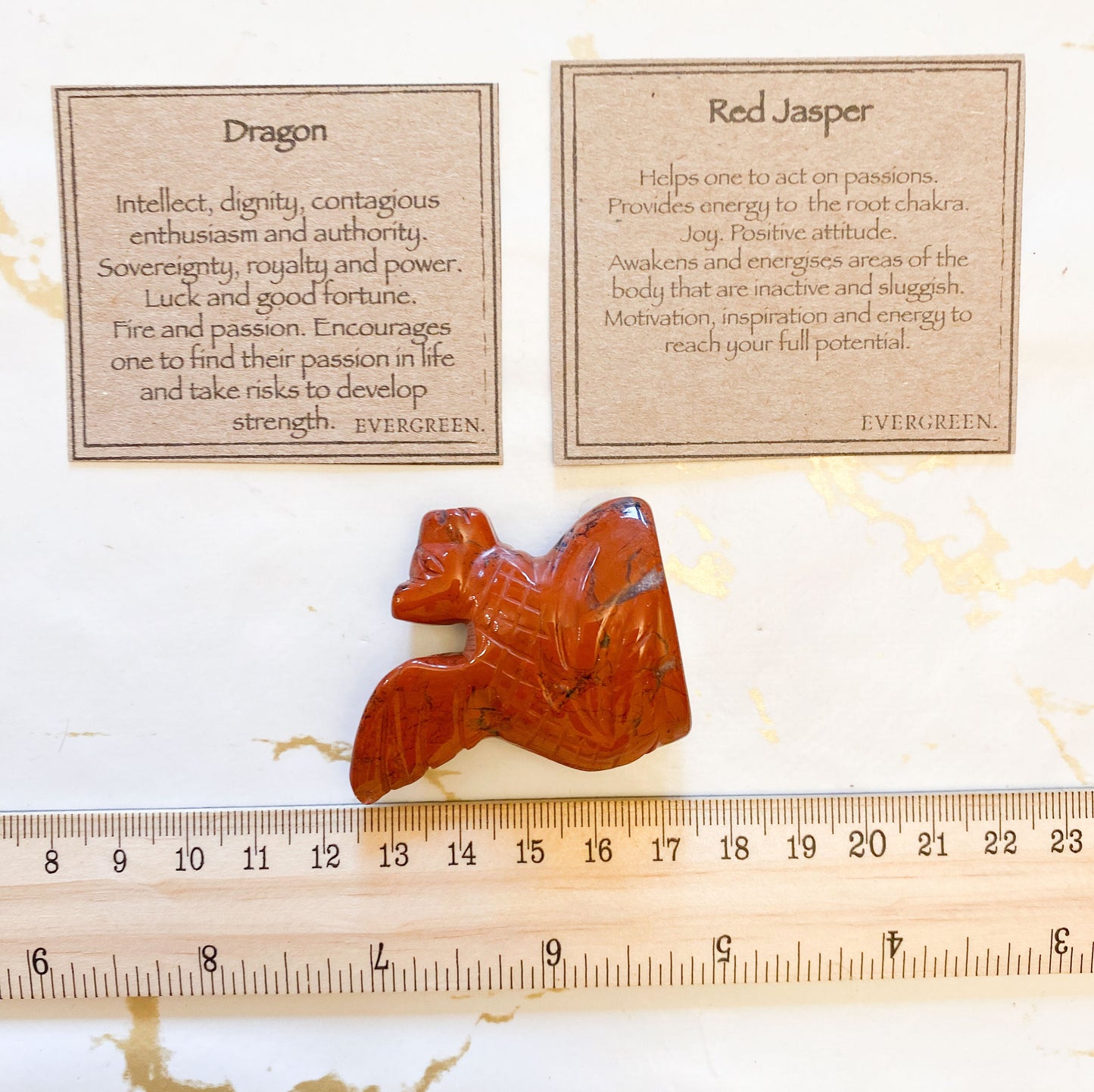 Hand Carved Red Jasper Crystal Dragon - Joy, Luck & Passion