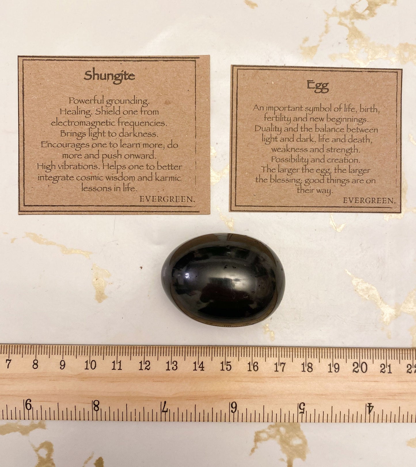 Polished Black Shungite Crystal Egg - Grounding, Healing & Learning