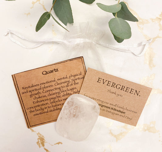 Quartz Crystal Palm Stone - Cleansing, Growth & Clarity