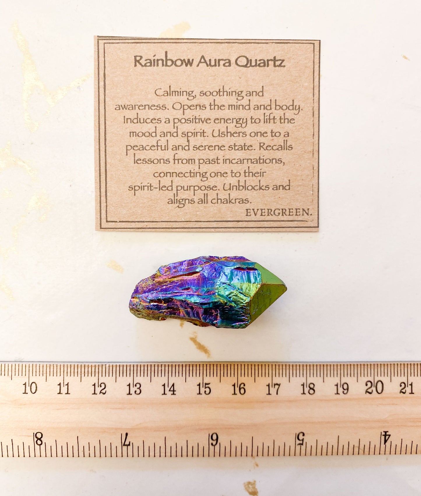 Raw Rainbow Aura Quartz Points - Positivity, Calming & Uplifting Energy