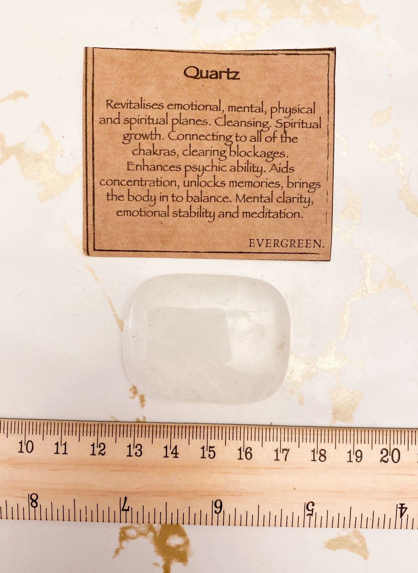 Quartz Crystal Palm Stone - Cleansing, Growth & Clarity