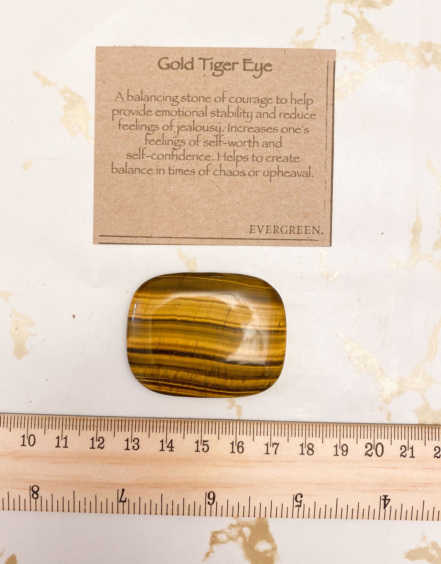 Gold Tiger Eye Crystal Palm Stone - Stability, Self-Worth & Confidence