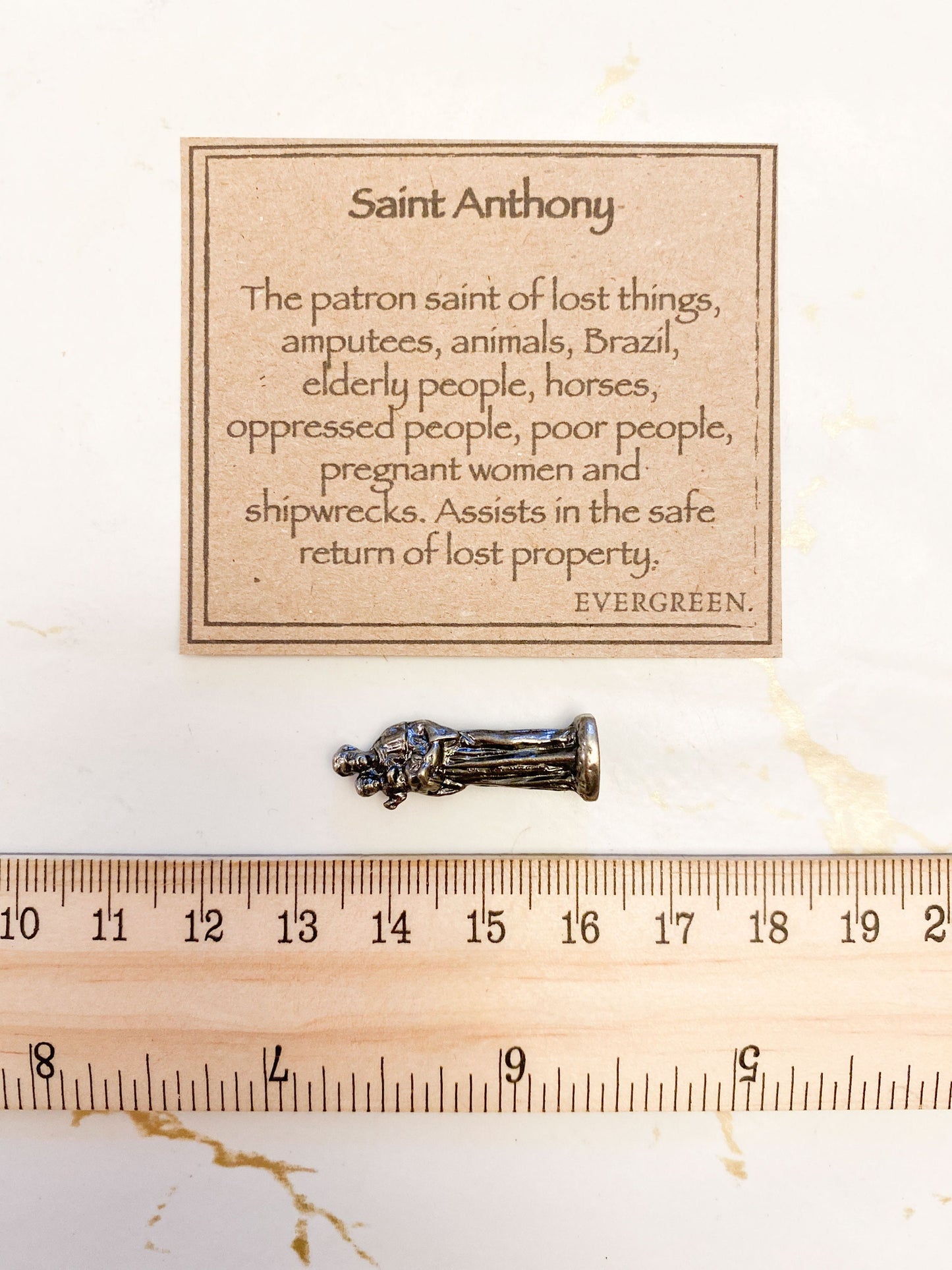 Saint Anthony Pewter Figurine - Patron Saint Of Lost Things