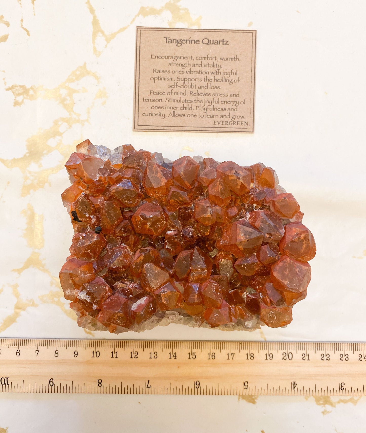 Stunning Raw Tangerine Quartz Crystal Cluster - Encouragement, Strength & Vitality