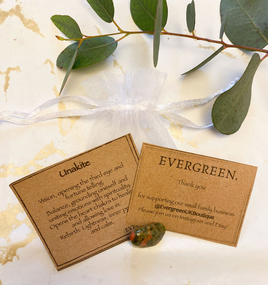 Unakite Crystal Tumbled Stone - Grounding, Healing & Vision