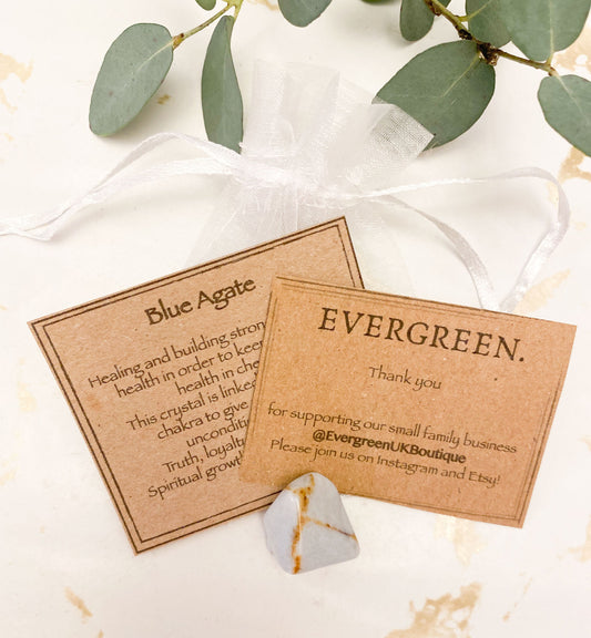 Light Blue Agate Crystal Tumbled Stone - Healing, Truth & Growth