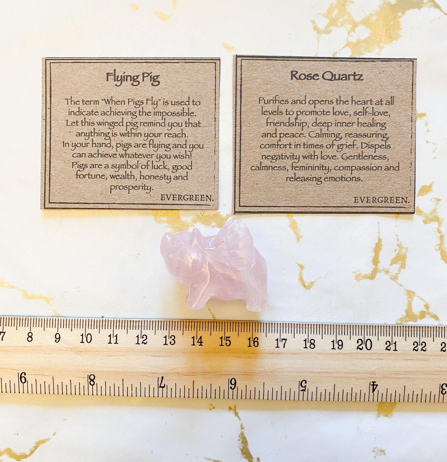Rose Quartz Crystal Flying Pig - Love, Luck & Good Fortune