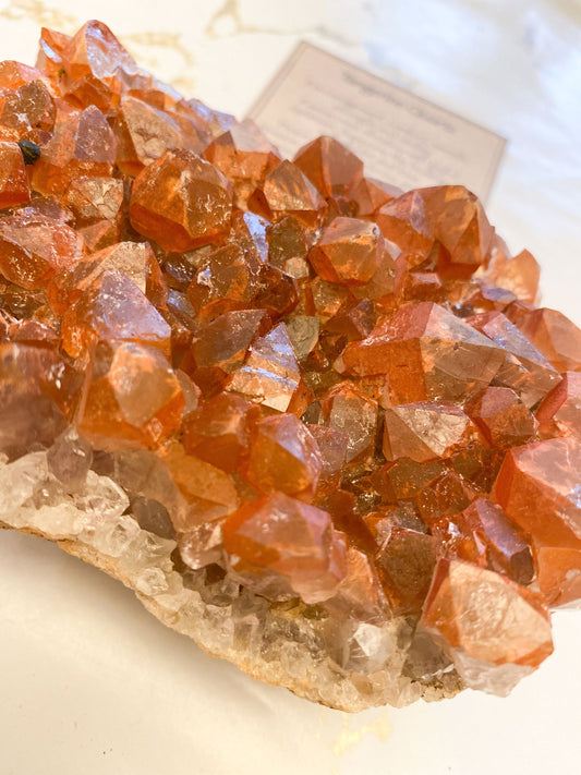 Stunning Raw Tangerine Quartz Crystal Cluster - Encouragement, Strength & Vitality