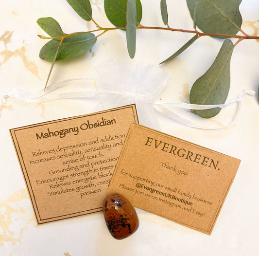 Mahogany Obsidian Crystal Tumbled Stone - Strength, Growth & Creativity