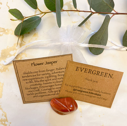 Flower Jasper Crystal Tumbled Stone - Balance, Joy & Creativity