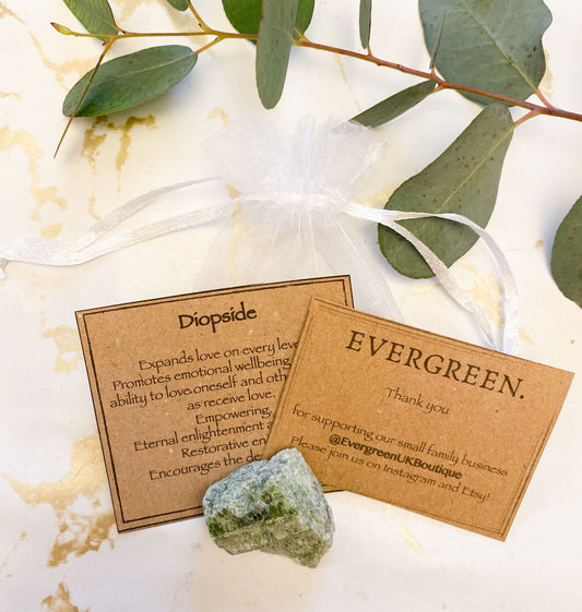 Raw / Rough Diopside Crystal - Love, Wellbeing & Empowerment