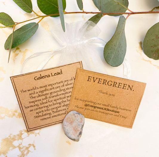 Galena Lead Crystal Tumbled Stone - Grounding, Transformation & Harmony