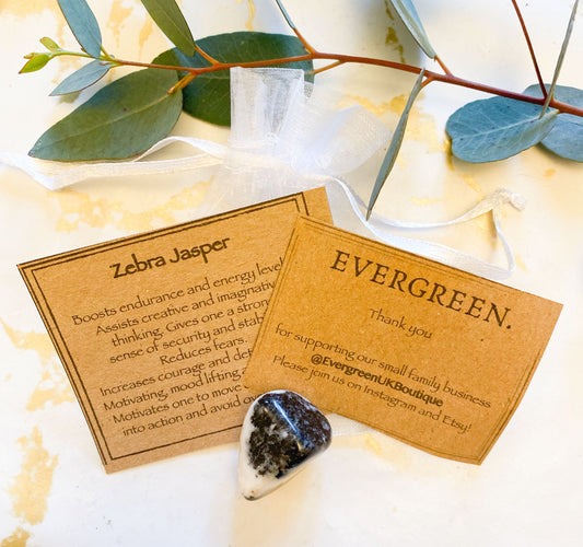 Zebra Jasper Crystal Tumbled Stone - Energy, Stability & Courage